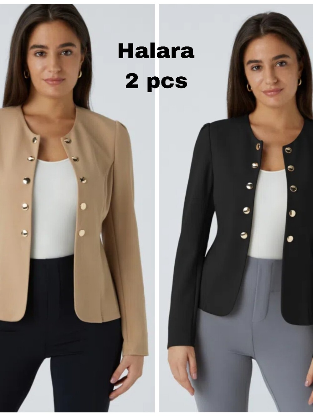 HALARA Black and Tan  Strercht Blazers Size Medium